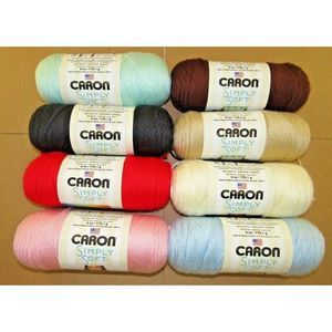 CARON Simply Soft 6oz Skein 100% Acrylic PINK BLUE RED BLACK Yarn - 1 Skein NEW